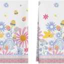 XCHI Flowers Bunny Eggs Rabbits Easter Kitchen Towels Dish Towels 18x26 Inch Home Kitchen Decorations Hand Towels Set of 2 Drying Dishcloth