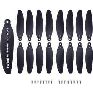 Universal 58mm/2.28In Drone Propellers for S162S116S112XK5SG108L108S3S9M8RG101A13S1SK918 Models - Replacement Drone Accessories with Stable and Low-Noise Operation 16-Pack (Black), 2.9 x 3.1 x 0.1 inches