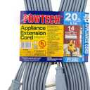 Heavy Duty 20 FT Air Conditioner and Major Appliance Extension Cord UL Listed 14 Gauge, 125V, 15 Amps, 1875 Watts Grounded 3-PRONGED Cord