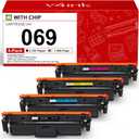 v4ink 069 069H Toner Cartridge Compatible Replacement for Canon 069 Toner Cartridge Set for use with Canon imageCLASS LBP670C MF756Cx MF750C Series LBP673Cdw LBP674Cdw MF753Cdw MF754Cdw Printer 4Pack