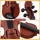 Kisangel Adjustable Violin Toy for Kids, 16.5inch Plastic Beginner Violin Plaything with 4 Strings and Bow, Musical Instrument Toy for Early Learning Decor