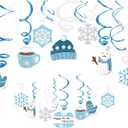 Christmas Snowman,Snowflake,Winter,Snow Hanging Swirl Decorations for Festival,Party,Together,Celling,Classroom,Home,Office,Bedroom(30Ct)