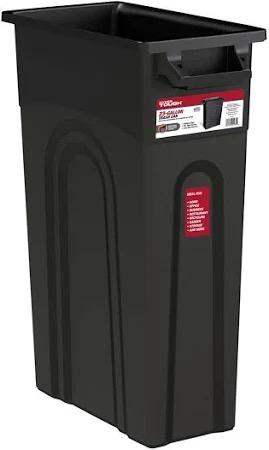 United Solutions Highboy Recycling Container, 23 Gallon, Space Saving Slim Profile and Easy Bag Removal for Indoor or Outdoor use, Black, With Cracks and Scratches