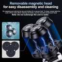 2-Pack Electric Rotary Shavers for Men 3D Floating Head Rotary Razor USB-C Rechargeable Easy Clean Magnetic Head Ideal Gift for Dad Husband Travel Razor for Men