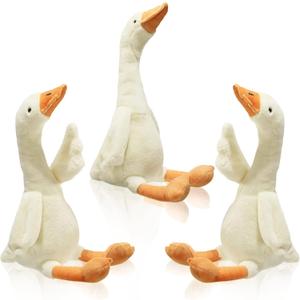 Sosation 3 Pieces 15.7'' Silly Goose Plush Stuffed Animal Toy,Swan Stuffed Animal,White Fluffy Cute Goose Funny Duck Plush Swan Toys Gifts for Kids Home Birthday Favor