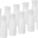 PATIKIL 10 Pack Plastic Vase, White, Modern, Cylindrical, Flowers, Durable, Indoor, Table Top, Wedding, Graduation, Mother's Day, Women, Living Room, Bedroom