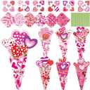 SYUCVQI 24 Sets Valentine's Day Flower Bouquet Craft Kit DIY Valentines Gift Make Your Own Flower for Valentine's Day School Classroom Home Fun Activities DIY Gifts