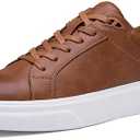 Vostey Men's Casual Shoes Fashion Sneakers Mens Sneakers Breathable Business Sneakers for Men (BMY5012 Brown 10.5)