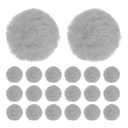 M METERXITY 20-Pack Faux Fur Pom Poms, 2 Inch/ 5 cm Soft Fluffy Pompoms Balls Faux Rabbit Fur with Elastic Loop for Hats/Bags/Keychains/Knitting Accessories/DIY Crafts [Light Grey]