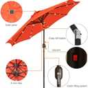 Blissun 9 ft Solar Umbrella, 32 LED Lighted Patio Umbrella, Table Market Umbrella, Outdoor Umbrella for Garden, Deck, Backyard, Pool and Beach (Orange)
