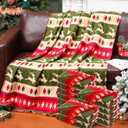 Preboun 12 Pack Christmas Fleece Throw Blankets Bulk 50 x 60 Inch Lightweight Xmas Holiday Printed Throw Blanket Christmas Reindeer Blanket for Couch Bed Sofa Travel Camping Homeless Donate Pet