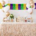 10 Pack 10 Feet Mardi Gras Foil Fringe Garland Mardi Gras Parade Float Fringe Metallic Streamers Tinsel Fringe Banner for Birthday Party Decor St Patrick Halloween Christmas Decoration (Green Gold Purple)