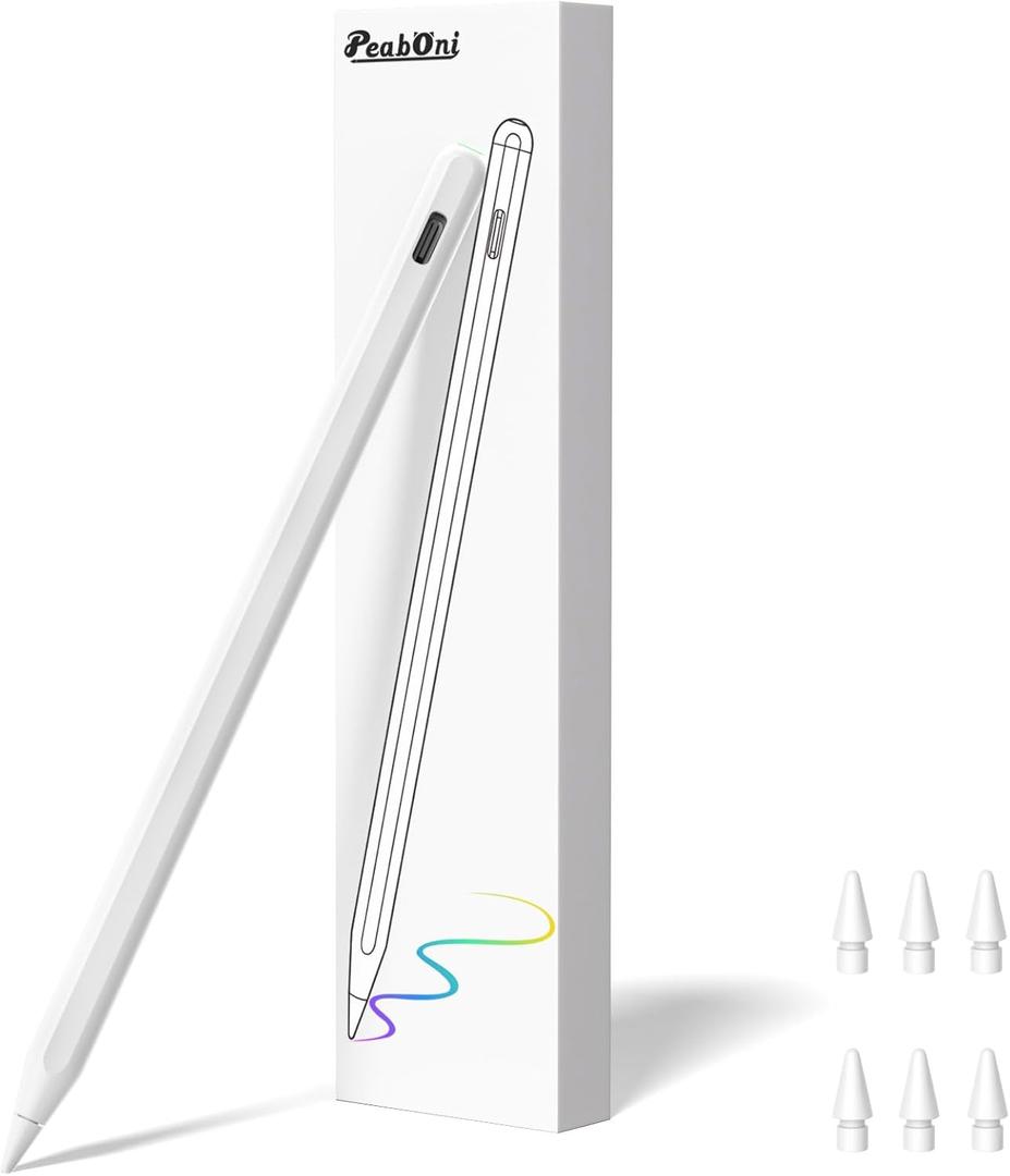 Pencil 2nd Generation for iPad 2018-2024 with Magnetic Wireless Charging Compatible with Apple iPad Pro 13(M4)/12.9/11,iPad Air 6(M2)/5/4/3,iPad Mini 7(A17 Pro)/6/5,iPad10/9/8/7/6 White