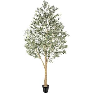 Realead Artificial Olive Tree 10 Feet, Large Fake Olive Tree with Natural Wood Trunk and Lifelike Fruits, Tall Faux Olive Tree 10ft for Home Office Decor