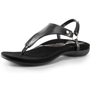 DREAM PAIRS Women's Flat Sandals Arch Support Orthopedic Comfortable Soft Cushion Summer T-Strap Walking Thong Sandals 9