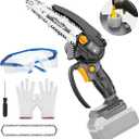 Cordless Power Chainsaw For Dewalt 20V Max Battery, Mini Chainsaw 6inch With Oil Pot, Portable Electric Chainsaw For Tree Branches, Courtyard, Household And Garden (Grey, Tool Only)