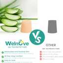 Welnove Toe Protectors 12-Pack Aloe Vera Extract Infused Silicone Toe Sleeve Toe Covers for Hammer Toes, Corns, Calluses, Blisters Soft Gel Toe Cushions for Pain Relief (X-Small, Beige)