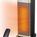 Space Heaters for Indoor Use, 1500W Electric Heater with Thermostat, 70 Oscillation, Remote Control, 3 Modes, 12H Timer, Portable Heater for Bedroom, Office, Home
