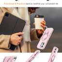 STERKER 360° Rotatable Stand Compatible with iPhone 17 Case with Magnetic [Military Grade Drop Tested][Adjustable Kickstand] Ring Holder Silicone Slim Back Soft Edge, Pink