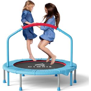 CLORIS 38in/48in Folding Trampoline - Max Load 220lbs / 450lbs Trampoline Rebounder Trampoline for Adults with Adjustable Foam Handle, with safty Padded Cover Best Gift