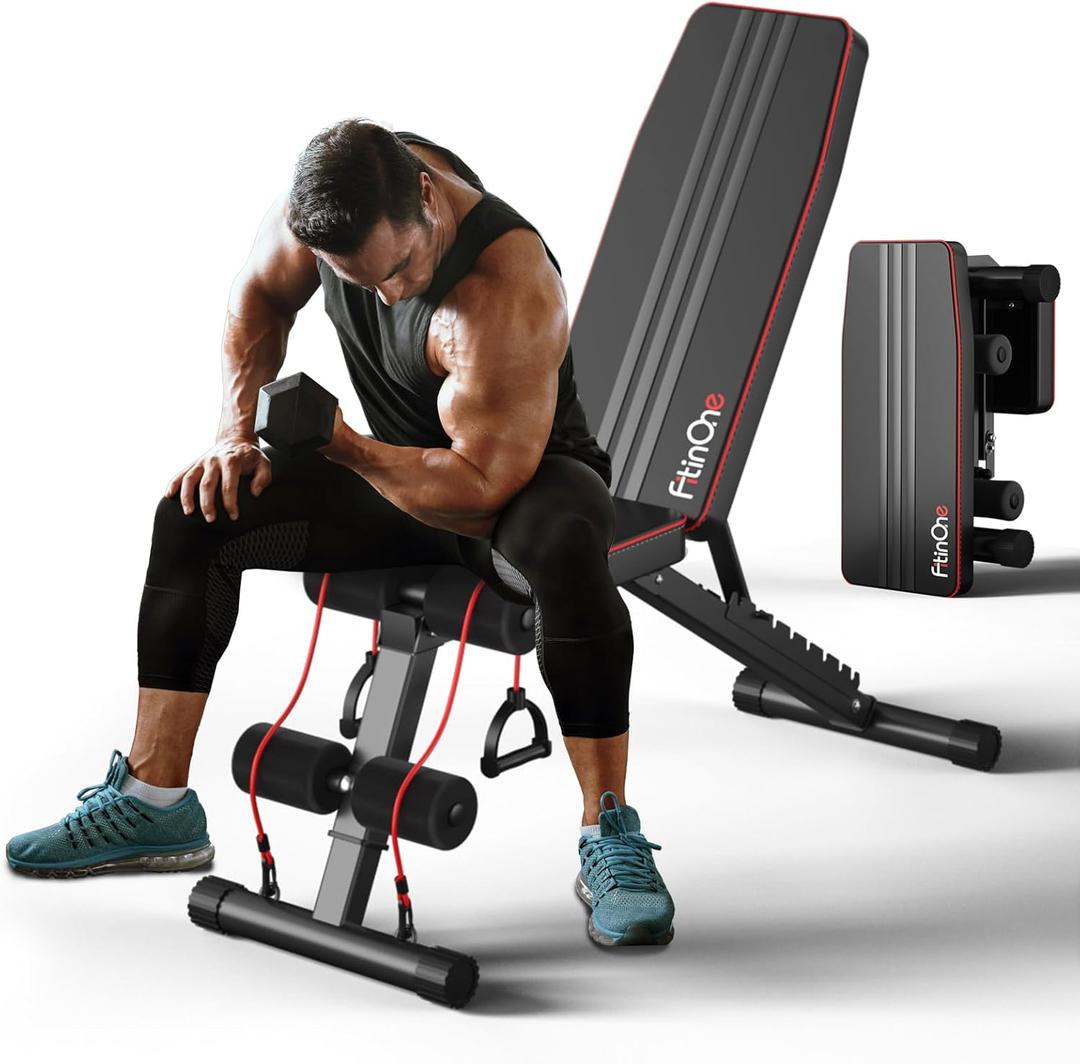 Adjustable Folding Weight Bench for Home Gym, 660 lbs Capacity Multi-Functional Workout Bench Sturdy Durable for Full Body (X2)