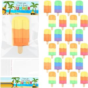24 Sets End of Year Student Gifts from Teacher Ice Cream Sidewalk Chalk with Inspirational Cards Ice Cream Party Favors Classroom Rewards Last Day of School Gifts from Teacher Exchange Prize