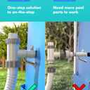 PATENTEDMASCARRY Above Ground Swimming Pool Hose Adapter with Plunger Valve and Pipe Holder - Replacement Parts for Pool Pump System (2 PACK)