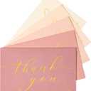 Crisky 50 Pcs Dusty Rose Thank You Cards With 50 Envelopes & 50 Stickers Simple, Chic, Elegant Greeting Cards Perfect for: Wedding/Business/Birthday/Graduation etc. 4 x 6 inches 50 Pack