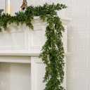 5.9 Ft Artificial Norfolk Pine Garland - Realistic Christmas Cypress Greenery for Fireplace Mantle, Staircase,Centerpiece, Holiday Home Decor, Indoor/Outdoor Use (1, Cedar)