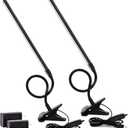 Clamp on Lamp, Clip Light, Desk Lamps 3 Color Temperature Setting, 10 Brightness Levels, 2m USB Cord Power Supply and AC Adapter Included, Pack of 2 (Black)