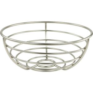 Spectrum Diversified Euro Fruit Bowl & Produce Basket Modern Countertop Food Storage for Fruits & Vegetables, Sleek Design with Sturdy Steel Construction,Silver