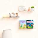 Yieach 4 Pack 15" Acrylic Shelves for Wall,Bathroom,Bedroom - with Adhesive - No Drilling Clear Floating Shelves for Funko Pop,Lego,Action Figures,Nail Polish,Perfume Shelf and Wall Storage & Display