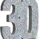 Eploger 30th Birthday Decorations Silver Glitter Number 30 Sign Decorations, 30th Centerpieces for Table Decorations, 30th Anniversary Decorations, Number 30 Table Topper Decor