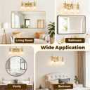 Asnxcju 3-Light Brushed Gold Bathroom Light Fixtures, Modern Gold Vanity Lights with Clear Textured Glass Shades for Mirror, Bathroom Wall Sconces Lighting for Kitchen Living Room Hallway Porch