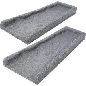Sekcen 2 Pack Rubber Downspout Splash Block Rain Gutter Down Spout Drain Trays Gray