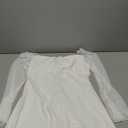 GOKATOSAU Women's Mesh Long Sleeve U-Ring Neck Fit and Flare Bodycon Ruched Party Mini Dress, XL