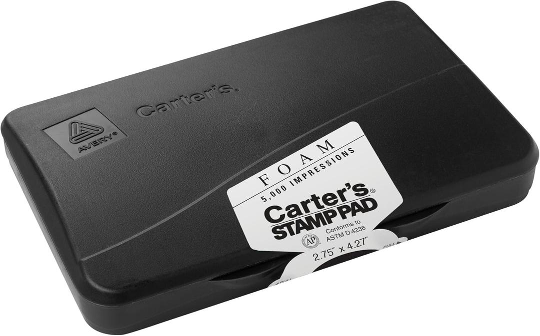Avery Carter's Foam Stamp Pad, 2.75 x 4.25 Inch, Black, 1 Pad 