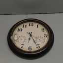 zyzamay 13 Inch Outdoor Clock with Thermometer and Hygrometer, Waterproof and Silent, Large Easy-to-Read Numbers, Ideal for Bedroom,Office,Living Room,Porch,Garden,Pool(BlackGold)