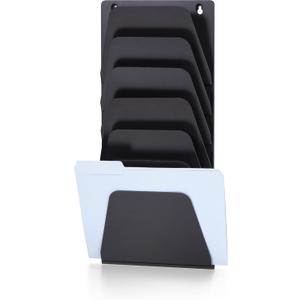 Officemate Wall File Holder, Letter/Legal, 7 Pockets, Black (21505)