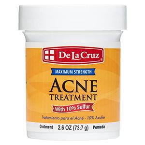 De La Cruz 10% Sulfur Ointment - Cystic Acne Treatment for Face and Body - Daily 10 Min Spot Treatment Mask - Safe and Effective Game Changing Hormonal Acne Treatment That Clears Up Pimples - 2.6 oz, Pack of 2