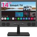 Othoig 14 Inch Small Smart TV HD LED, Small Portable Smart TV with Built-in APP, Digital ATSC Tuner,HDMI/USB/AV Inputs, Small Smart Television for Kitchen,Bedroom,RV,Camper