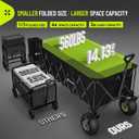 Hikemoon 400L Collapsible Beach Wagon with 10" Big Balloon Wheels for Sand, 54" Long Extra Large Wagons Carts Foldable, All Terrain Tires & 560LBS Heavy Duty, Utility Folding Cart for Outdoors, Black