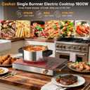 Single Burner Electric Cooktop Countertop Burner 110V 1800W, Orange | One Burner Electric Stove top for Dorm, Camping, RV, Timer, Child Lock, Steam, BBQ, Stir Fry, Portable 120V Plug in