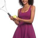 Womens Tennis Dress Built in Shorts Athletic Dress with Pockets for Golf Workout Active,Red,M (M)