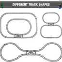 MANNIDOO Classic City Train Tracks, 54 Pieces Railroad Track with 32 Curved, 20 Straight and 2 Switch Train Tracks, Train Expansion Accessories Compatible with All Major Train Tracks