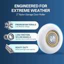 Terpheety Nylon Garage Door Rollers 10 Pack - 2" Quiet Garage Door Wheels Replacement with 6200-zz Bearings, Quiet & Smooth Operation, Garage Door Roller Parts for Standard Residential Garage Doors