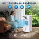 Portable Air Conditioners, 3-IN-1 Evaporative Air Cooler, Swamp Cooler with 3 Speeds & 4 Modes, 2-Gal Water Tank for Cooling, 16 FT/S Remote and Touch Control for Indoors, FK2508Y