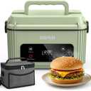 ODSD Cordless Electric Lunch Box for Adults, Heated Lunch Box with 130min Battery Life, Self-Heating Portable Electric Food Warmer with 1.2L Container for Truck (Green)