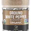 Soeos Organic White Pepper Ground, 4 Ounce, Non-GMO, Freshly Peppercorn Powder Bulk, Packed To Keep Peppers Fresh, Ground White Pepper (EXP 06/08/26)