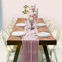 2 x Dusty Pink Easter Cheesecloth Table Runner 10FT Boho Cheese Cloth Table Runner for Baby Shower Wedding Bridal Decorations 35*120 Inch Long Gauze Table Runners for Birthday Garden Party
